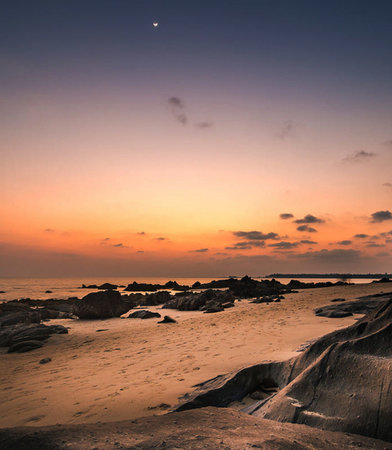 Beautiful sunset on the beach at Koh Samui, Thailand.の写真素材