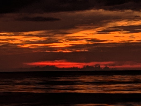 Beautiful sunset over the sea. Colorful sunset over the sea.の写真素材