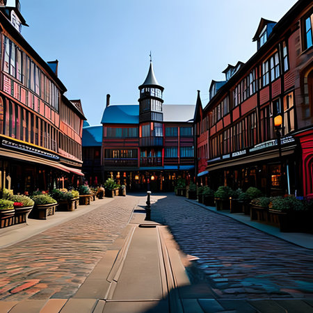 Street view of the old town of Gdansk, Poland.の素材