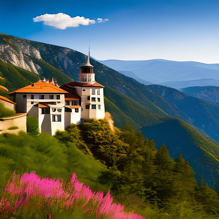 Mountain village in the highlands of the Carpathian Mountainsの素材