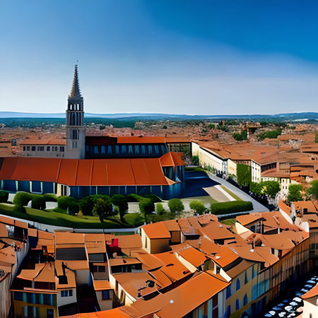 Aerial view of the old town of Brno, Czech Republicの素材