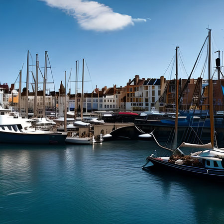 Luxury yachts and boats in the port of Gdansk, Polandの素材
