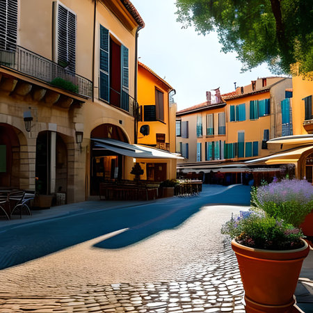 Old street in Rovinj, Istria, Croatiaの素材