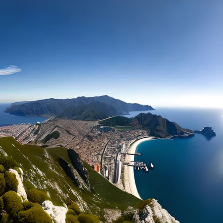 Aerial view of Cape Formentor, Balearic Islands, Spainの素材