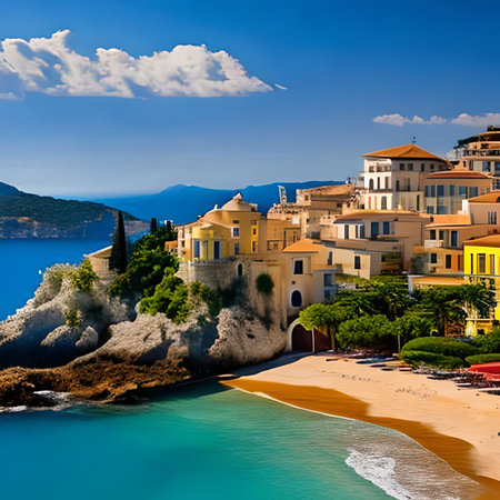 Beautiful summer view of Amalfi coast. Italy, Europe.の素材