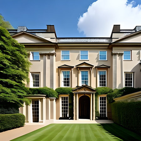 Luxury villa in the park with a beautiful landscaped gardenの素材