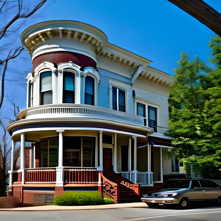 Beautiful old house in Washington DC, USA. American architecture.の素材