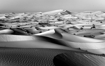 Sand dunes in the Sahara desert, Merzouga, Moroccoの写真素材