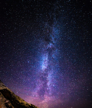 Milky Way galaxy with stars and space dust in the universe.の写真素材
