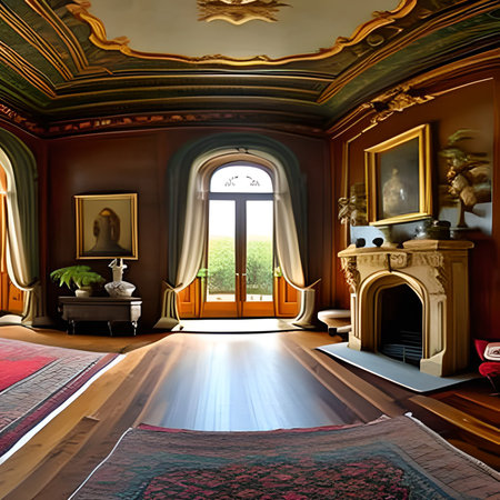 Interior of a room in a classic style. 3d renderの素材