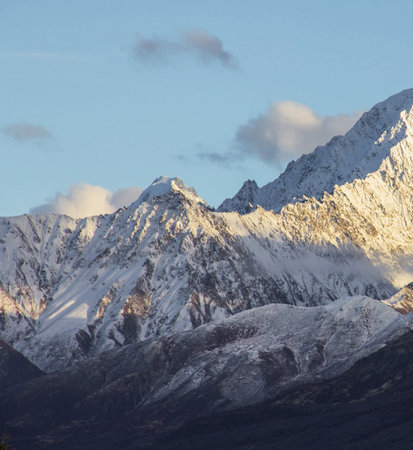 Mountains in the Himalayas, Annapurna Conservation Area, Nepalの写真素材