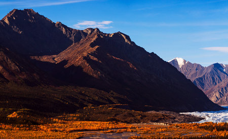 Mountains in autumn, Yading national level reserve, Daocheng County, Sichuan Province, Chinaの写真素材