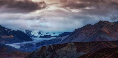 Panoramic view of Himalayas mountains, Ladakh, Indiaの写真素材
