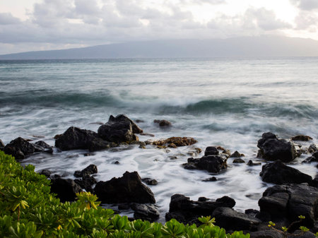 Beautiful seascape on the island of Maui, Hawaiiの写真素材