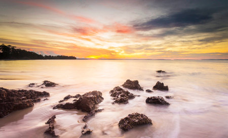 Beautiful seascape at sunset, Phuket, Thailandの写真素材