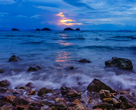 Beautiful seascape at sunset, Koh Samui, Thailandの写真素材