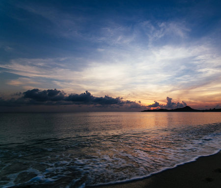 Sunset on the beach in Koh Samui,Thailand.の写真素材