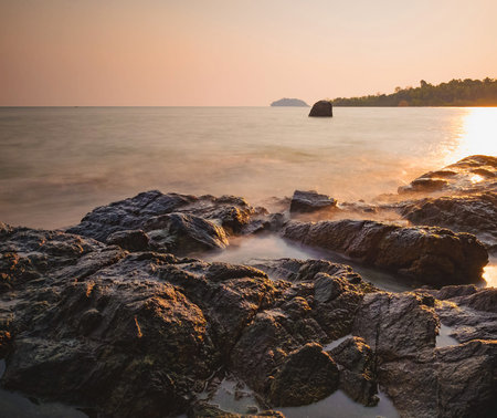 Beautiful sunset at the beach. Thailand. Koh Samui.の写真素材