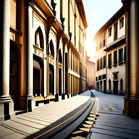 Street in the center of Florence, Tuscany, Italy.の素材
