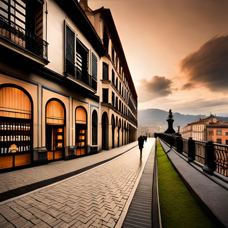 View of the streets of the old town of Florence, Italy.の素材