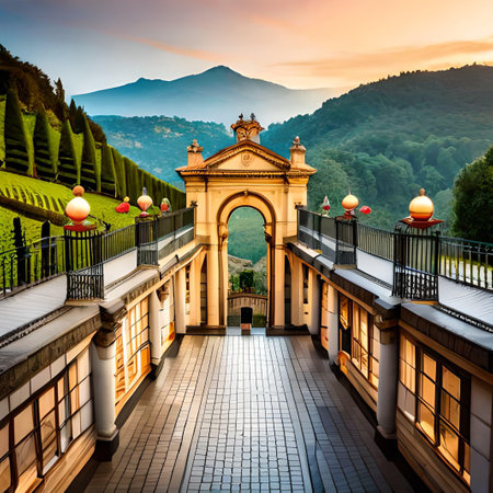 Chapel on the mountain in the morning, Chiang Mai, Thailandの素材