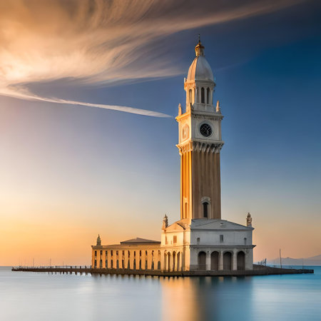 Torre dei Lamberti (Clock tower) in Venice, Italyの素材