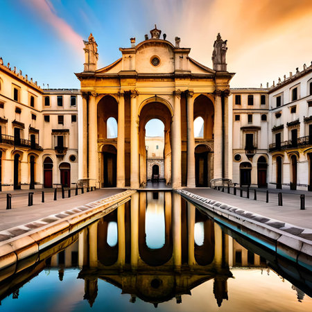 Famous Plaza de Espana in Seville, Andalusia, Spainの素材