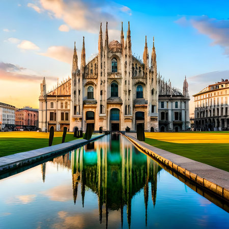 Milan Cathedral (Duomo di Milano) in Milan, Italyの素材