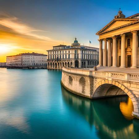 Basilica di San Pietro at sunset, Venice, Italyの素材