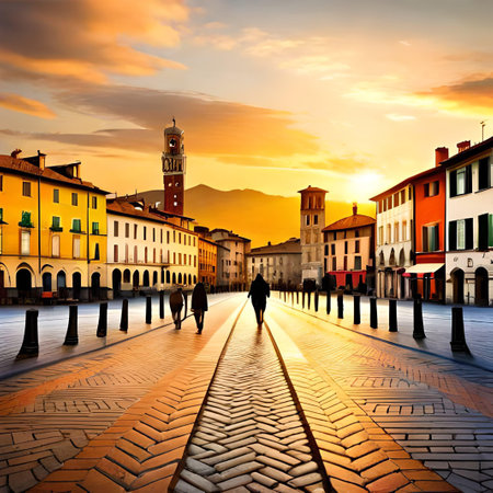 Piazza dei Signori in Verona, Italy.の素材