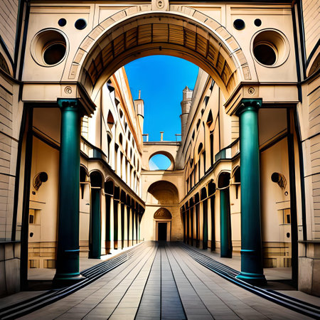 Archway in the old town of Barcelona, Catalonia, Spain.の素材