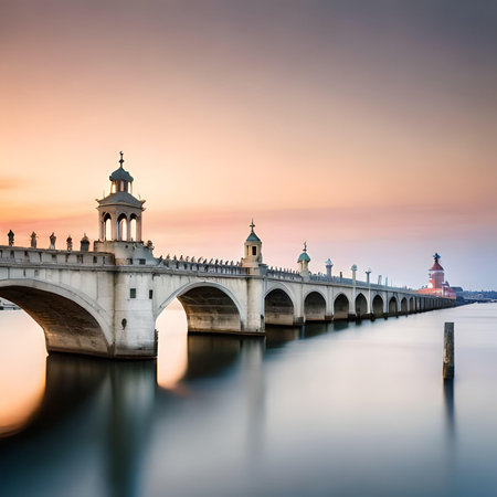 Ponte della Valle in Padua at sunset, Italyの素材