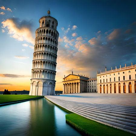 Leaning Tower of Pisa, Tuscany, Italy.の素材