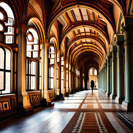 Interior of an old train station in the city of Madrid, Spainの素材