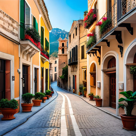 Alleyway. Malcesine. Puglia. Italy.の素材