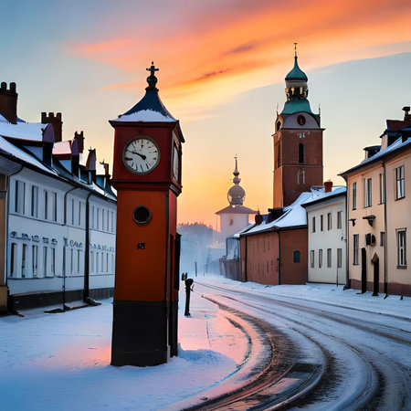 Old town of Olomouc at sunset, Czech Republic.の素材