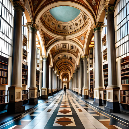 Interior view of the Library of Congress in Washington DC, USA.の素材