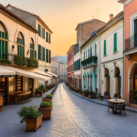 Beautiful street in the old town of Verona, Italy.の素材