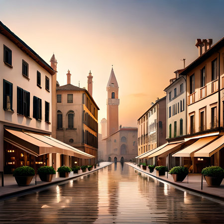 Venice, Italy. View of the historic center of Venice.の素材
