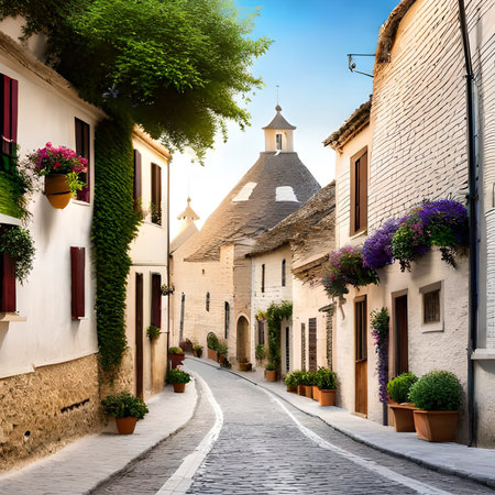 Street in Alberobello, Apulia region, Italy.の素材