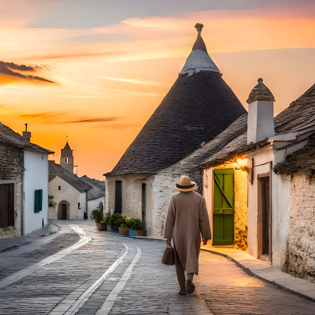 Street in the old town of Venice, Italy. Vector illustration.の素材