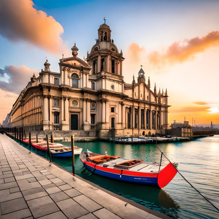 Church of Santa Maria della Salute in Venice, Italy.の素材