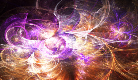 Abstract fractal. Fractal art background for creative design. Decoration for wallpaper, desktop, poster, cover booklet. Print for clothes, t-shirt. Creative illustration for designの写真素材