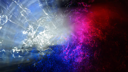 Fantasy chaotic colorful fractal pattern. Abstract fractal shapes. 3D rendering illustration background or wallpaper.の写真素材