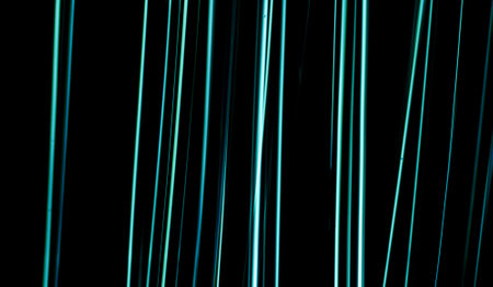 abstract blue light lines on black background, computer generated abstract backgroundの写真素材