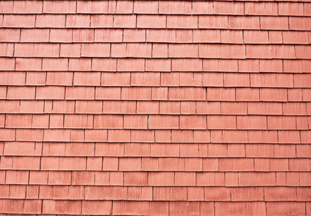 Red tile roof texture. Background and texture for graphic design or wallpaper.の写真素材