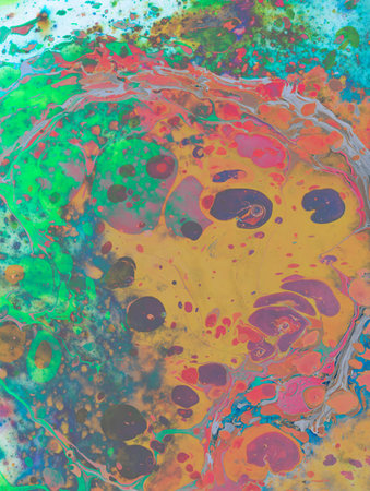 Traditional Ottoman Turkish abstract marbling art patterns as background (close-up shot)