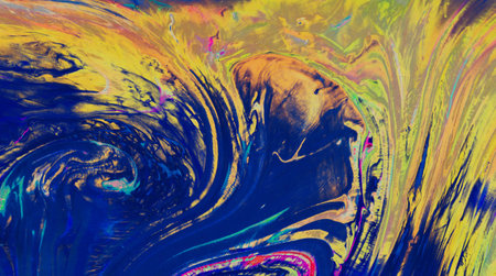 Traditional Ottoman Turkish abstract marbling art patterns as background (close-up shot)