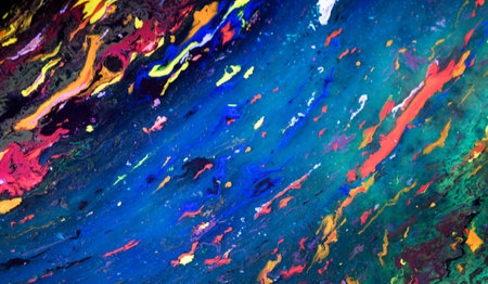 Traditional Ottoman Turkish abstract marbling art patterns as background (close-up shot)
