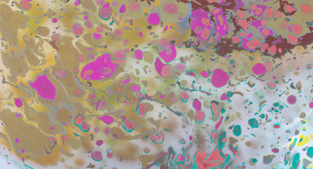 Traditional Ottoman Turkish abstract marbling art patterns as background (close-up shot)